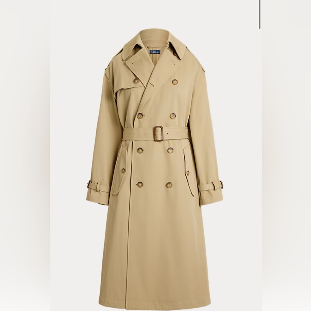 Polo by Ralph Lauren Double-Breasted Beige Twill Trench Coat
